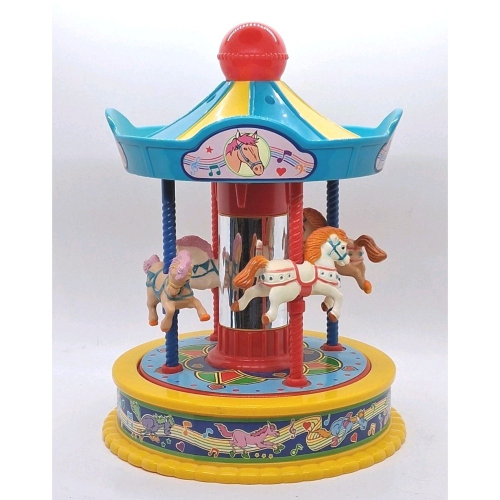 Vintage 1991 Redbox Toy Wind Up Musical Merry-Go-Round Carousel Tested/Works